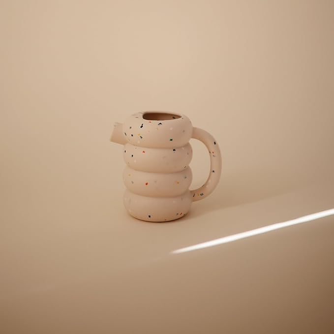 mushie Silicone Watering Can | Bath and Outdoor Play for Toddlers 10 Months+ (Vanilla Confetti)