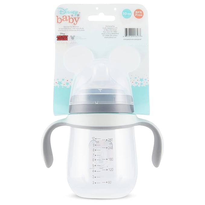 Disney Sippy Cups for Toddlers, Learner Cups for Kids with Pacifier, BPA-Free Trainer Cup with Handles, Leak-Proof Minnie Mouse and Mickey Mouse Sippy Cups, Perfect Unisex Gift for Children