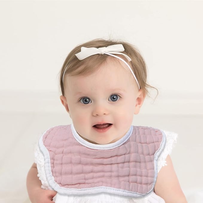 Muslin Baby Bibs for Drooling and Teething Newborn Drool Bibs for Baby Girl Boy