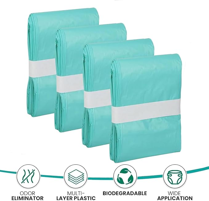 Adult Diaper Liner Refills, Compatible with Janibell Akord 280 Slim Model Pail, Odor-Seal Technology, Adult Diaper System, A Single Liner Pack Will Last Holds Up to 550 Diapers/Briefs, 4-Pack