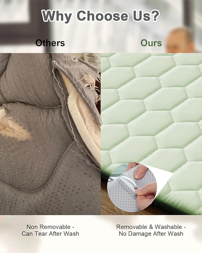 Premium Foam Baby Play Mat 50" x 50" with Removable Cover, Extra Thick Padding Playpen Mat, Non-Slip Floor Mat, Stylish & Easy to Clean for Crawling Baby, Infants & Toddlers, Green