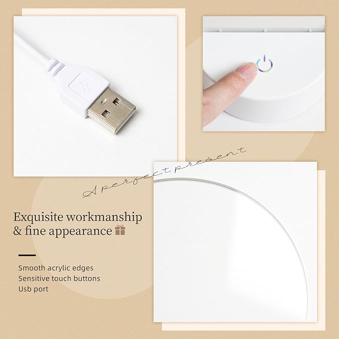 Personalized Cute Forest Animal Night Light for Kids,Custom Name Touch Control Nursery Lamp,3 Color Changing Acrylic Glow Light for Baby Boys,Girls,Toddler Bedroom Decor