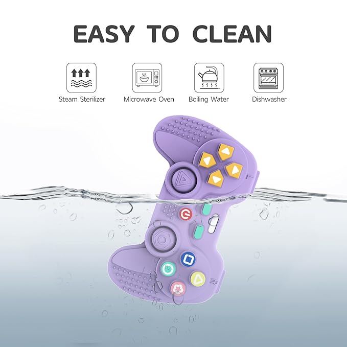 1Pack Silicone Teethers for 6-12 Months Old, Teething Toys for 0-6 Months Old, Remote Teether for Baby, Sensory Toys for Babies & Toddlers, Unisex Gifts