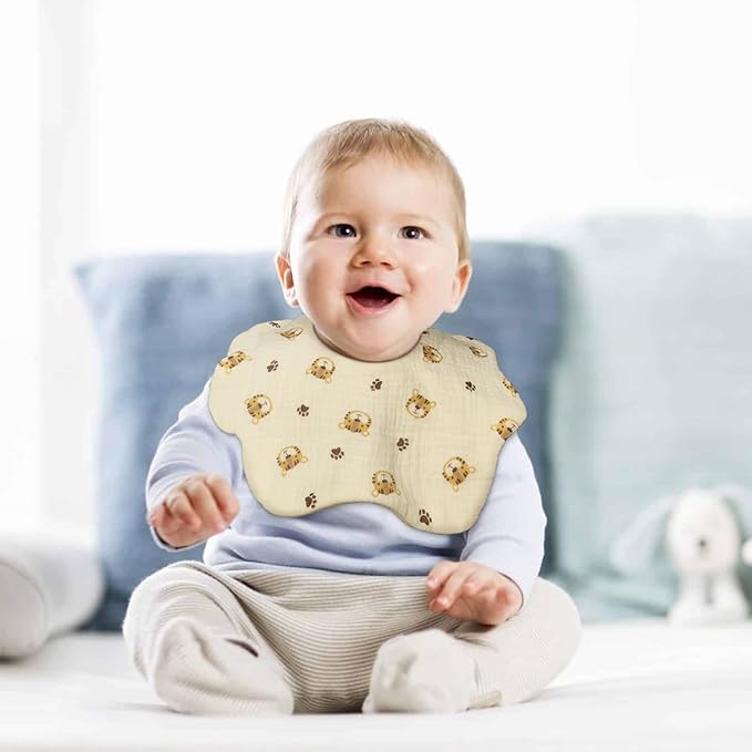 Muslin Baby Bibs for Drooling and Teething Newborn Drool Bibs for Baby Girl Boy