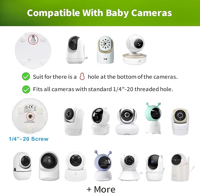 LONNKY Flexible Mount for Infant Optics DXR-8 and DXR-8 Pro Video Baby Monitor Camera, 20.5 inches Baby Monitor Mount, Baby Camera Holder for Crib Without Tools or Wall Damage