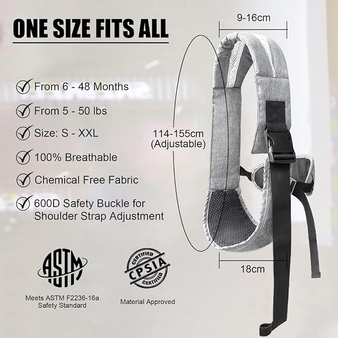 Easy to Wear Baby Sling Carrier - Compact Toddler Carrier with Adjustable Strap, Soft Padding, Non-Slip Hip Seat for Infants and Toddlers (7-44 LBS, 6-48 Months)