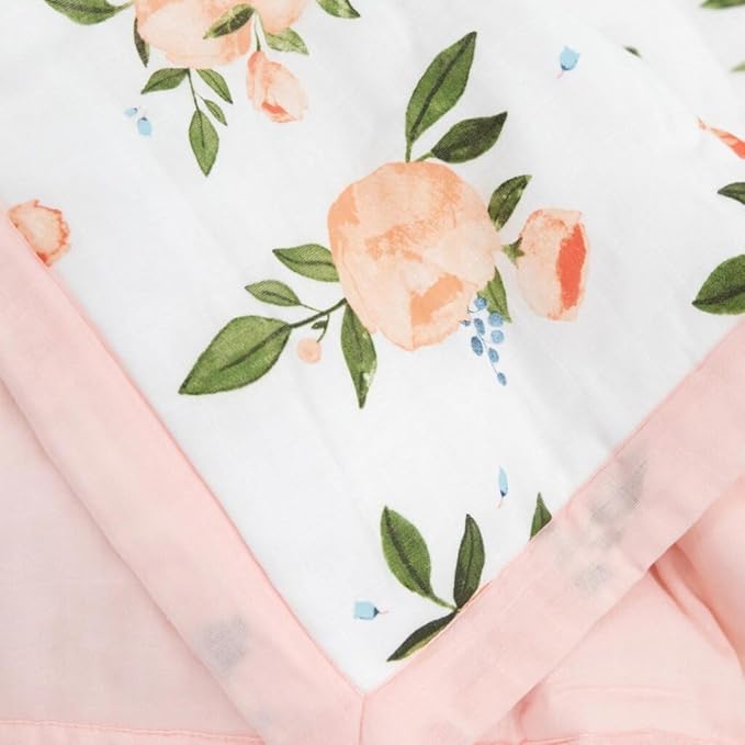Little Unicorn Lofty Comforter Blanket | Super Soft & Breathable Muslin Fabric| Great for Play & Bedtime Blanket (Watercolor Roses Grande)