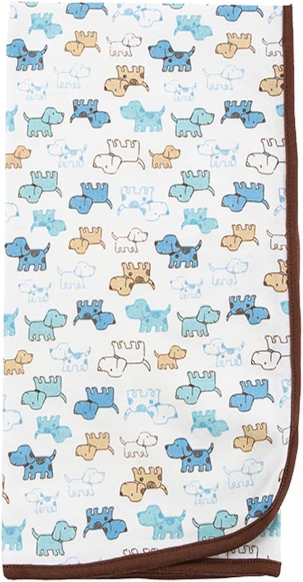 Little Me Blankets for Baby Boys' Cute Puppies Swaddling Receiving Blanket