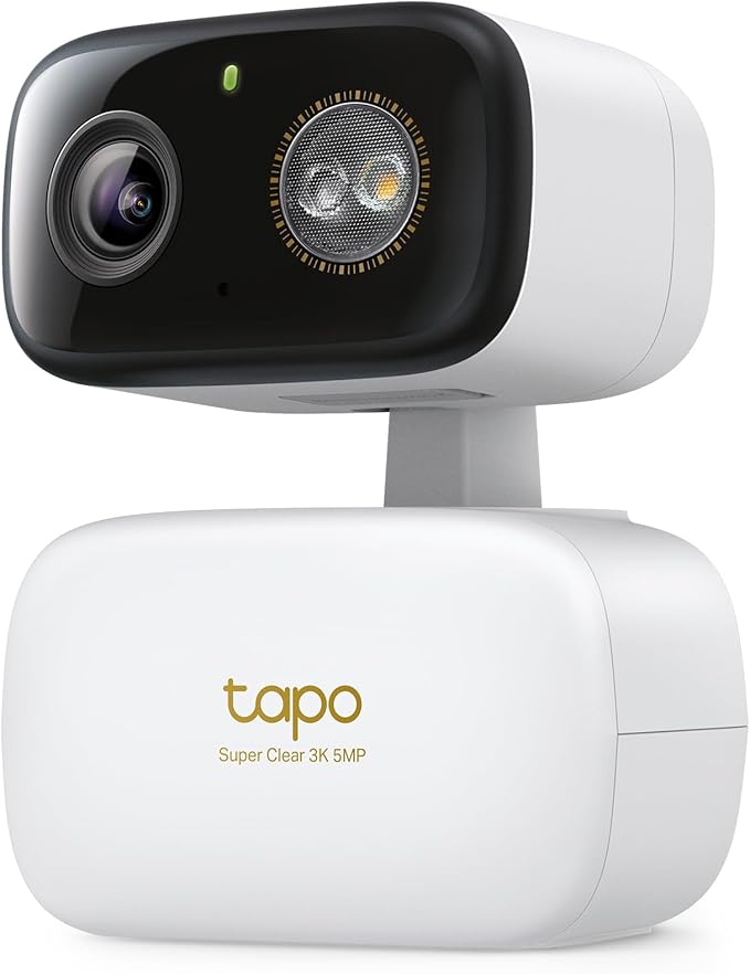 Tapo 3K 5MP Pan/Tilt Indoor/Outdoor Security Camera, Free Person/Vehicle/Baby Cry Detect & 360° Motion Track, Color Night, SD/Cloud, Wrks w/Alexa & Google Home, 2.4 GHz WiFi, HybridCam 360