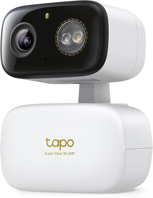 Tapo 3K 5MP Pan/Tilt Indoor/Outdoor Security Camera, Free Person/Vehicle/Baby Cry Detect & 360° Motion Track, Color Night, SD/Cloud, Wrks w/Alexa & Google Home, 2.4 GHz WiFi, HybridCam 360