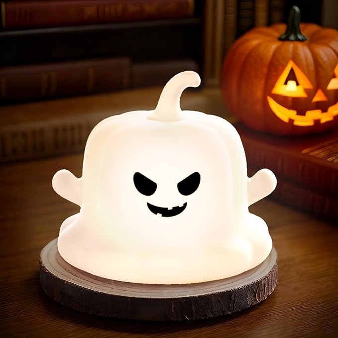 Dealswin Night Light for Kids, Halloween Pumpkin Silicone LED Light Ultra Soft Night Light with Magnetic Base, 3 Brightness Levels & Timer Nursery Night Lamp Gifts for Girls Toddler BabyRoom Decor