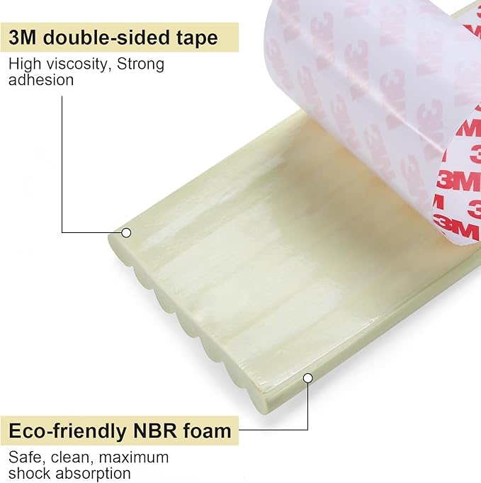 Upgrade Baby Proofing Edge Corner Protector,16.4ft Edge Guards Padding with 3M Adhesive, Extra-Wide Soft Rubber Foam Padding, Furniture, Sharp Edge Safety Corner Edge Bumper Guard-Cream