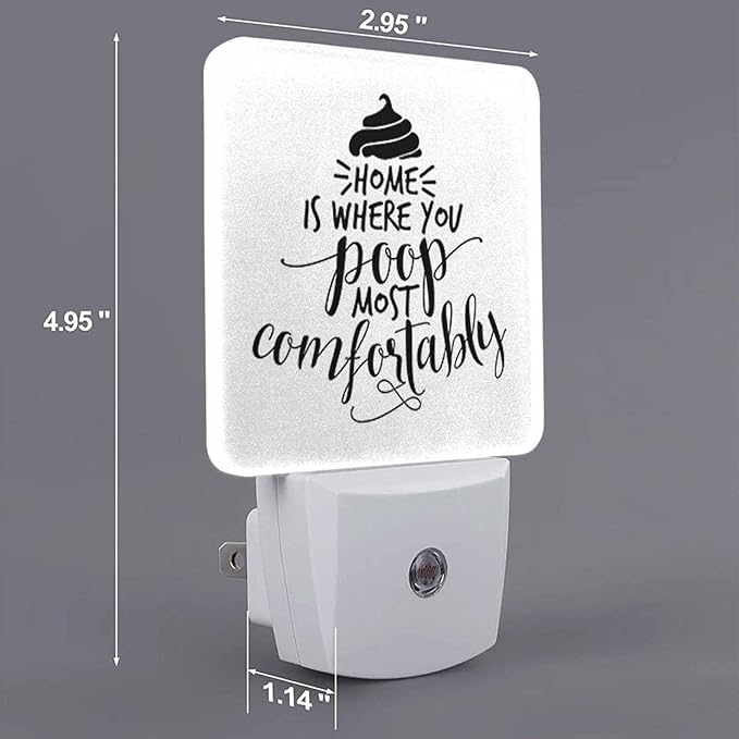 LED Night Light,Funny Sweet Home Saying LED Night Light Plug into Wall with Dusk to Dawn Light Sensor White Energy Efficient Nightlight for Bedroom Bathroom Hallway Living Room Kitchen