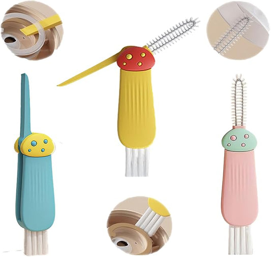 New Upgrade 3 in 1 Cup Lid Cleaning Brush, 3 Pack Tiny Bottle Brushes Set,Multifunctional Tool for Thorough Cleaning of Bottles, Cups, and Tight Spaces,Ideal for Home & Kitchen
