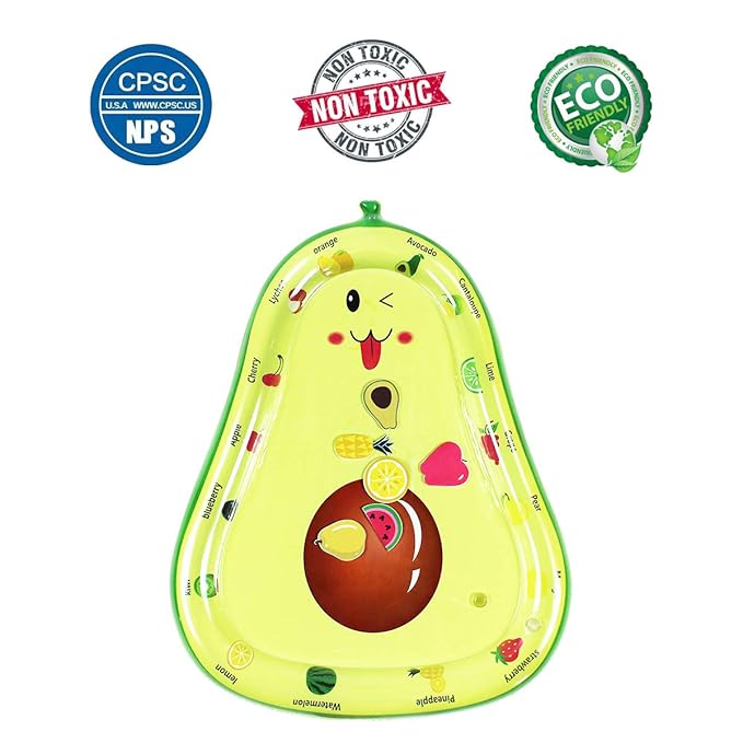 Baby Water mat, Infant Toys, Inflatable Play Mat Water Mat Baby Toys, Fun Early Development Activity Play Center for Newborn (33 x 26 inch)