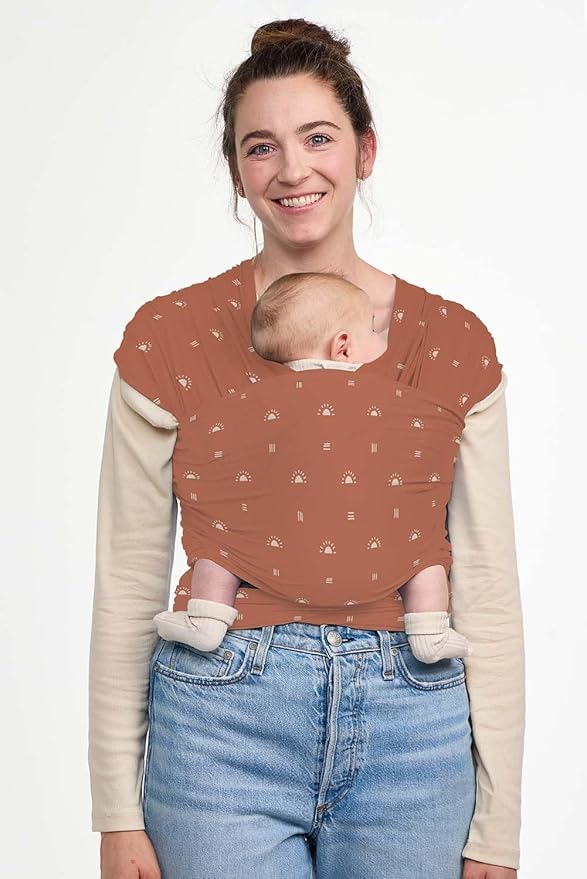 Baby Tula Stretchy Tencel™ Baby Wrap Carrier – Soft Newborn & Infant Wrap Sling, Ergonomic Hands-Free Baby Carrier, Breathable & Adjustable, Eco-Friendly for 8–25 lbs - Sedona