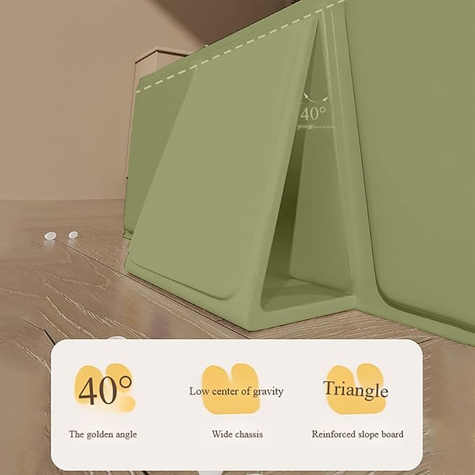 Foldable Bathtub for Kids, Toddler Bath Tub with Drain Plug, Foldable Baby Shower Tub ，Portable Bathroom, Cat Dog Wash Shower Basin (Green)