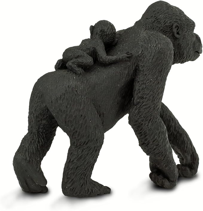 Safari Ltd. Lowland Gorilla with Baby Figurine - Lifelike 4.1" Wildlife Figure - Educational Toy for Boys, Girls, and Kids Ages 3+
