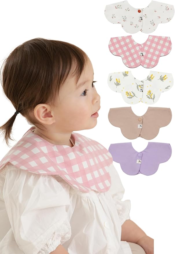 Konny Baby Bibs Set, 360 ° Rotate, Soft and Absorbent Bandana Drooling for Boys Girls baby Essentials