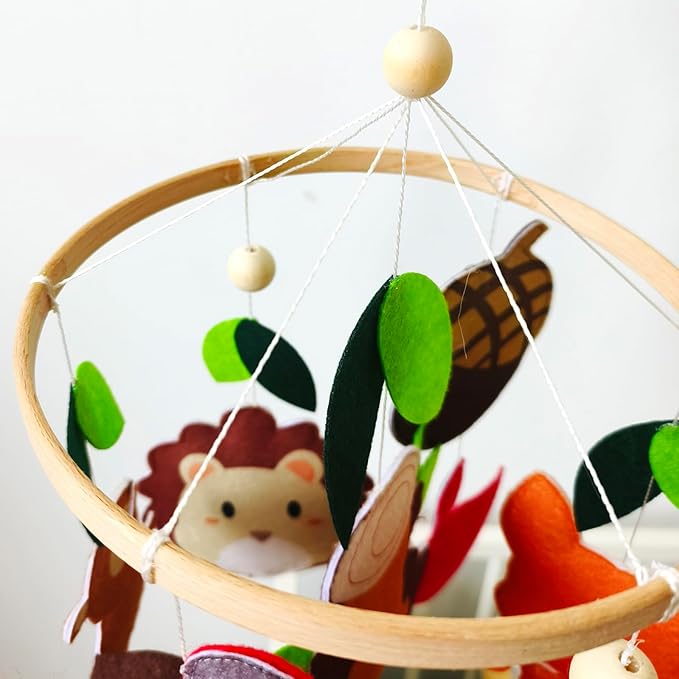 Felt Forest Animals with Owl and Fox Theme Baby Crib Mobile, Nursery Pendant Decoration(owl Mobile Hanger)