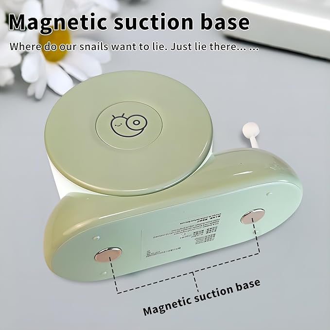 Cute Snail Night Light | Magnetic Base Dimmable Bedside Lamp | 800mAh Long-Lasting Soft Light|USB Rechargeable Timer Safe Portable LED Lamps|Breastfeeding Dorm Room Decor