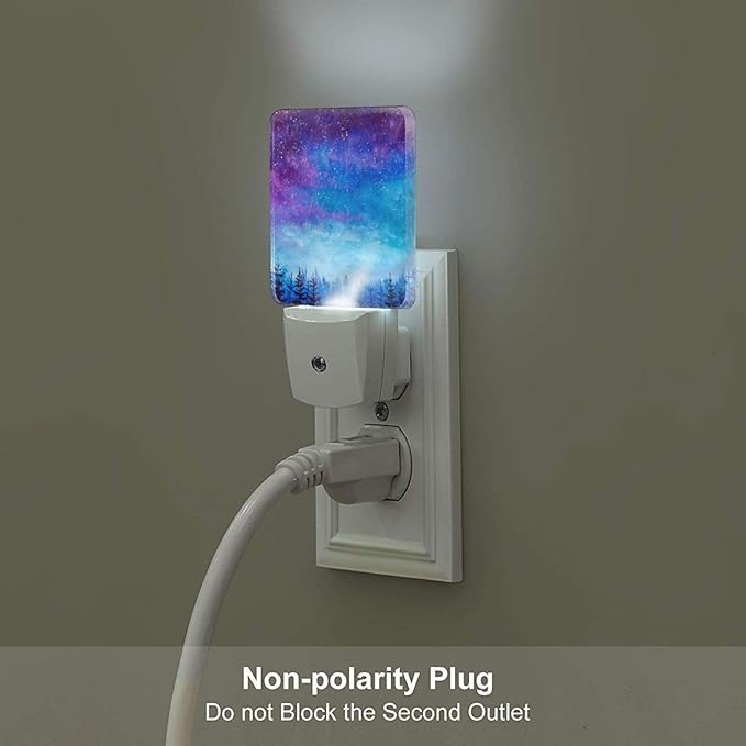 Starry Sky Forest Night Light,Plug Into Wall Decor for Stairway,Hallway,Kitchen,Dusk to Dawn Sensor Nightlights for Boys/Girls/Women/Men Room Gifts