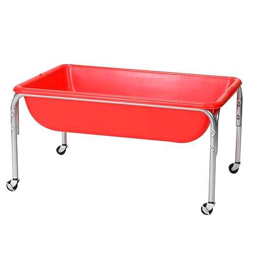 Children's Factory Medium Sensory Table – 18″ Height, Sandbox, Water Table for Kids, Red