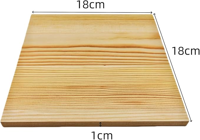 4PCS Unfinished Wood Square Blocks for Crafts, 7x7x0.4in Blank Wooden Squares Pine Wood Boards for Carving,DIY Wood Coasters,Painting & Burning