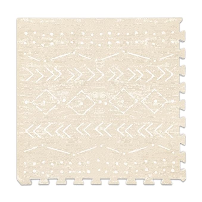 Lillefolk Baby Play Mat for Floor – 6x8ft Beige | Soft Non Toxic Premium EVA Foam Tiles for Tummy Time, Crawling & Playroom – Waterproof Interlocking Floor Mat for Babies & Toddlers (12 Tiles)