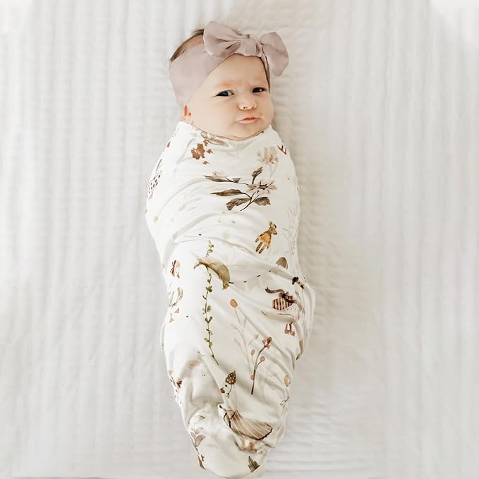 GRSSDER Baby Blankets Super Soft Stretchy Jersey Swaddle Blanket 2 Pack for Baby Boys, Double Layer Reversible Receiving Blankets 34 x 44, Extra Large for Swaddling, Cute Duck & Rabbit