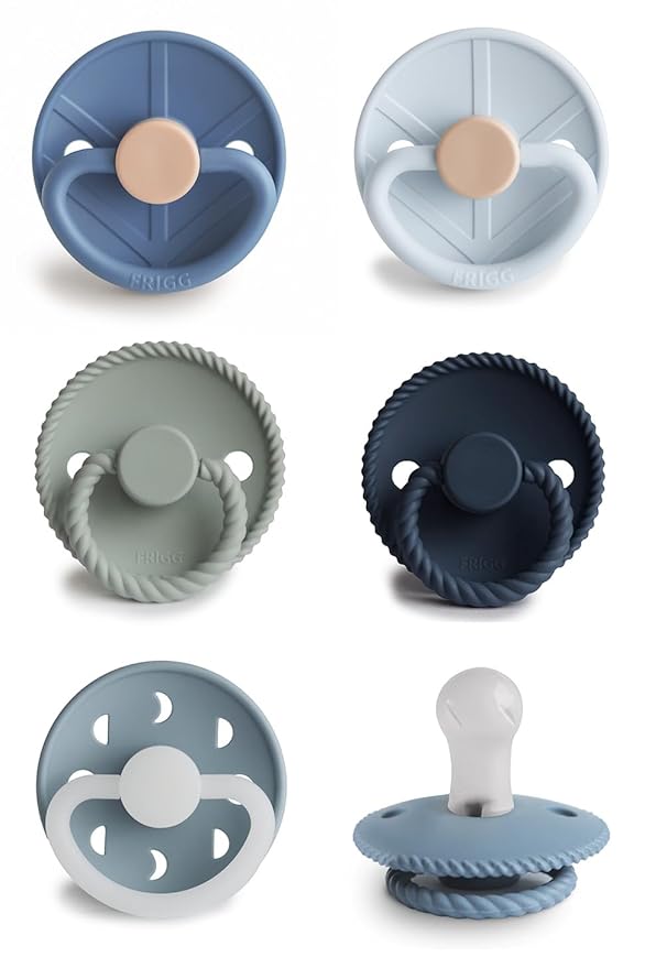 FRIGG SilkySoft Silicone Baby Pacifier 6-Pack Endless Sea | Made in Denmark | BPA-Free (0-6 Months)