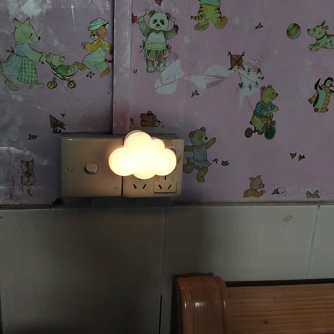 AUSAYE 2 Pack LED Night Light Plug in Lamp Cloud Night Light Mini Pretty Night Lights for Adults Kids NightLight White
