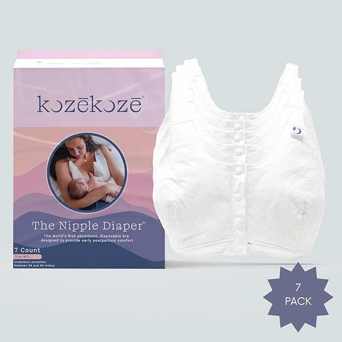 Nipple Diaper Absorbent Nursing Bra 100% Cotton, 7 Pack Single-Use Disposable Non-Toxic Garment for Breastfeeding