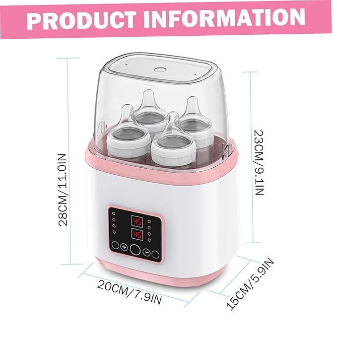 Baby Bottle Warmer ＆ Steriliser Temperature Adjustable Portable Bottle Warmer Remote Control Baby Food Heater with LCD Display for Breastmilk or Formula, Style 2