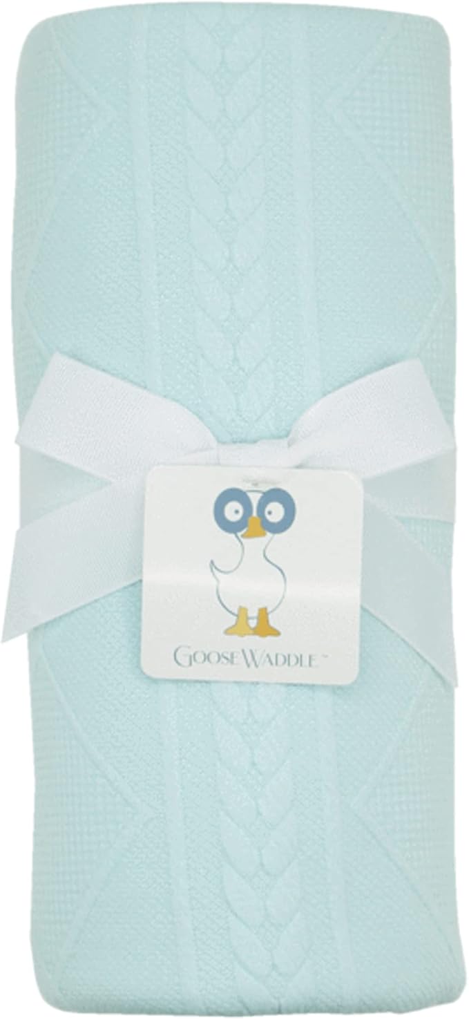 GooseWaddle Luxury Knit Baby Blanket (30”x40”), Premium Comfort from Ultra Soft Fabrics That Get Softer with Use, Perfect for Any Infant Nursery, Boy or Girl, Machine Washable (Mint)
