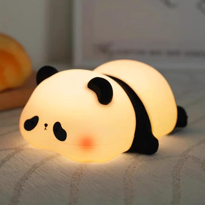 Cute Panda Night Light with Timer, Food-Grade SiliconeTouch NightLight for Baby Nurseries Dimmable Adorable Lamp for Bedrooms, Breastfeeding-Friendly Night Light, Soft Children's Gifts