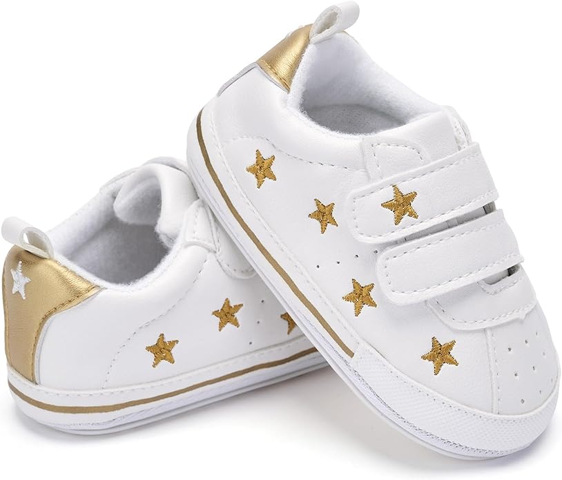 BACSAC Baby Boys Girls Lightweight Shoes Non-Slip Rubber Soft Sole Sneakers Infant First Walking Toddler Crib Shoes Newborn Breathable Loafers Flats 0-18 Months