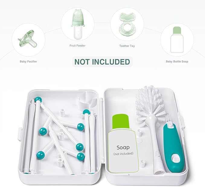 Termichy Travel Baby Bottle Drying Rack, Compact Size with Large Capacity for Working Mom, Visit Families, Friends or Camping with Baby Teal