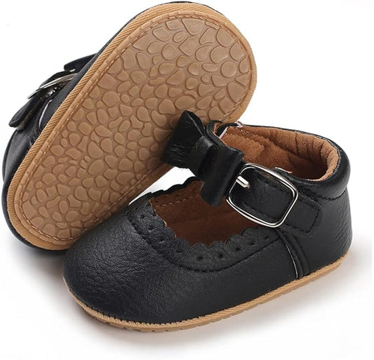 COSANKIM Baby Girls Mary Jane Flats Shoes Anti-Slip Rubber Sole Infant Toddler Princess Wedding Dress Shoes