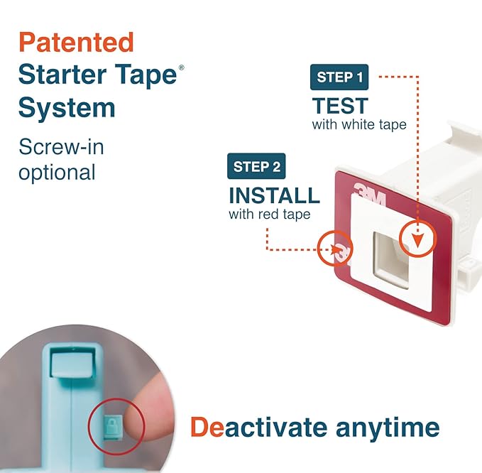 RovingCove Ergonomic Magnetic Cabinet Baby Locks 8-pk, Child Proof Drawer Cupboard Latches, Adhesive, Easy Install with Starter Tape System, 8 Locks 2 Ring Keys