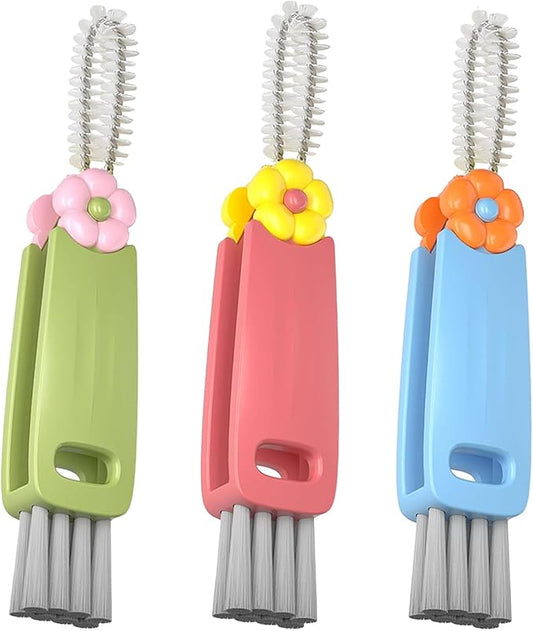 3 in 1 Cup Lid Cleaning Brush, Portable Cup Cleaner Brush, Water Bottle Cleaner Brush, 3 in 1 Multifunctional Cleaning Brush for Home Kitchen Cleaning Tools（3PCS）