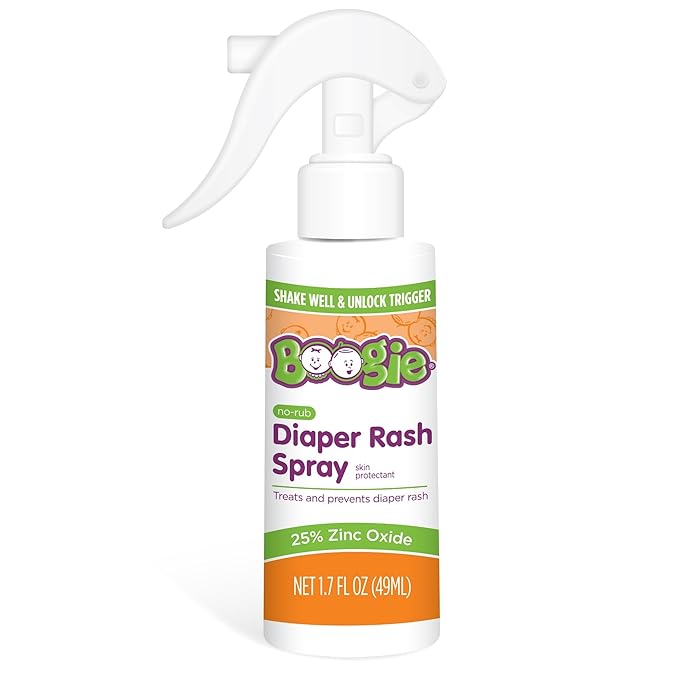 Boogie Diaper Rash Cream Spray for Baby, Travel Friendly No-Rub Touch Free Application for Sensitive Skin, Over 200 Sprays per Bottle, 1.7 oz (Pack of 1)