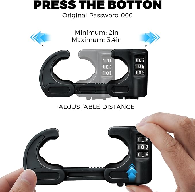 4 Pack Cabinet Locks with Combination Baby Proof Cabinet Door Lock Multifunctional Adjustable Child Safety Lock Knobs Door Lock for Home Refrigerator Doors Cabinet Knobs Double-Door Cabinet (Black)