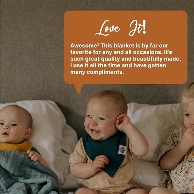 Parker Baby Muslin Blanket | 100% Soft Cotton Toddler Quilt & Baby Muslin Swaddle | Gender Neutral Design 47" x 47" Blanket