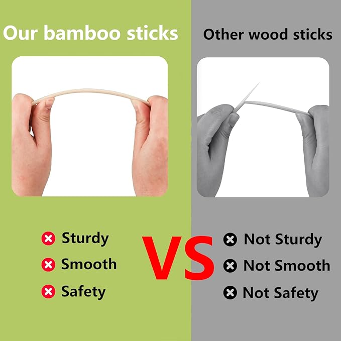 1/2 x 36 Inch 50PCS Dowel Rods Wood Sticks Wooden Dowel Rods - Unfinished Bamboo Sticks - for Crafts and DIYers