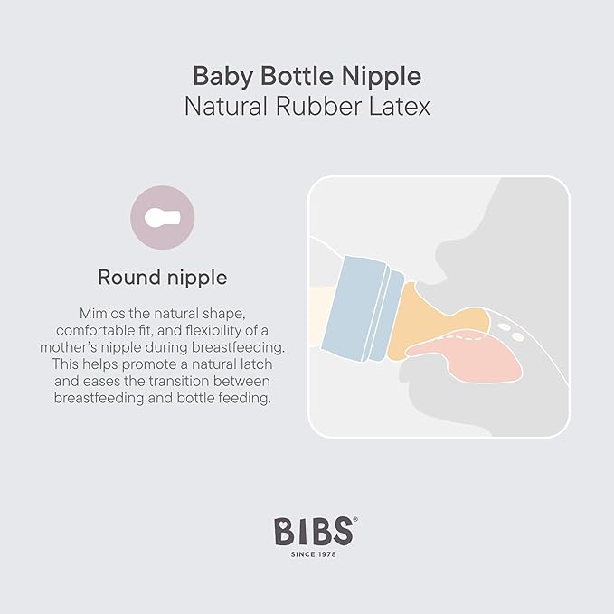 BIBS Baby Bottle 270 ml Latex Nipple 4 Pack - Anti-Colic, BPA-Free, Round Nipple, Lightweight & Easy to Clean, Suitable for Newborns 0+ Years, 4-Pack + 2 Extra Nipples - Ivory