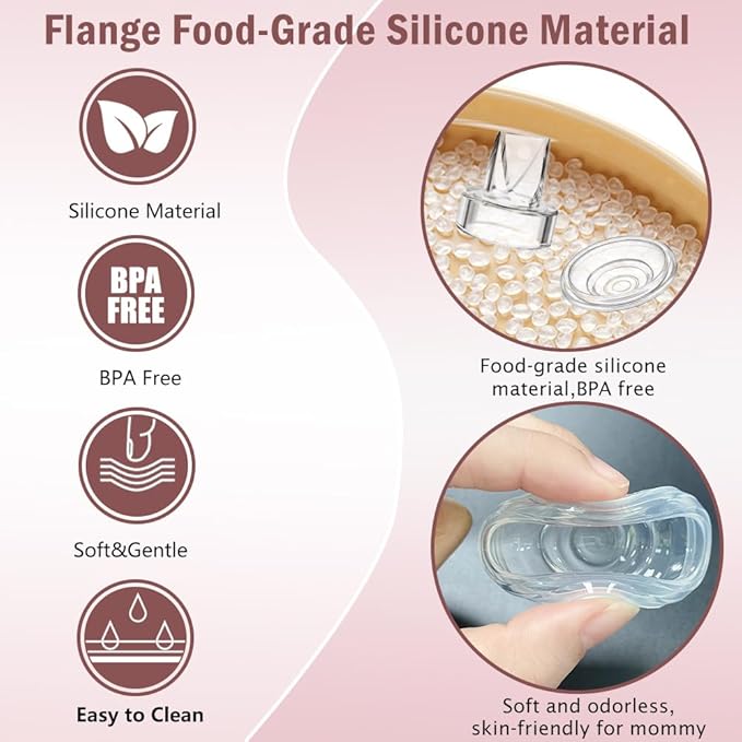 4pcs Duckbill Valves and 2pcs Silicone Diaphragm Compatible with Momcozy S12 Pro/S9 Pro/TSRETE S12/Kmaier S12 Wearable Breast Pumps Accessories,Breast Pump Replacement Parts