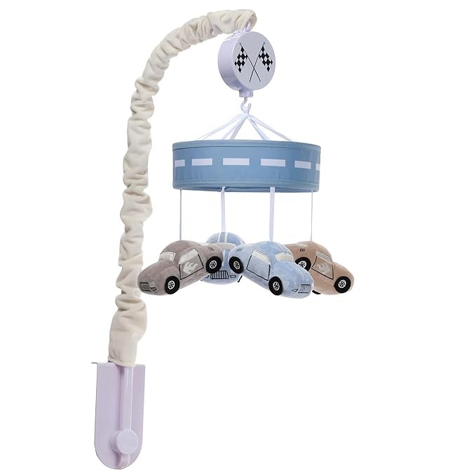 Lambs & Ivy Little Racer Musical Car/Transportation Baby Crib Mobile Soother Toy