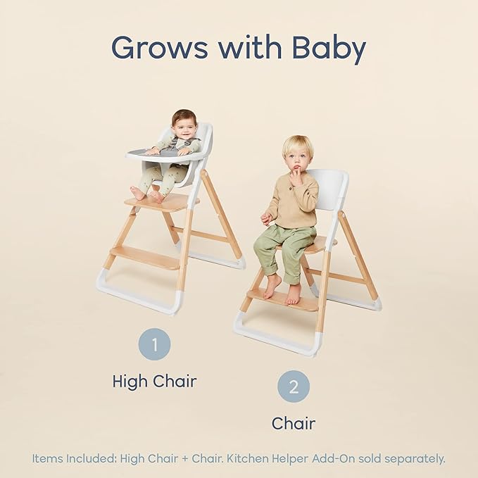 Ergobaby Evolve Baby Essentials Portable High Chair, Natural Wood