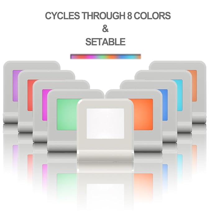 MAZ-TEK Plug in LED Night Light with Smart Dusk to Dawn Sensor, Multi-Color Changeable Nightlights, Energy Efficient Night Lamp for Bedroom, Baby Room, Kitchen, Hallway, Stairway, 2 Pack